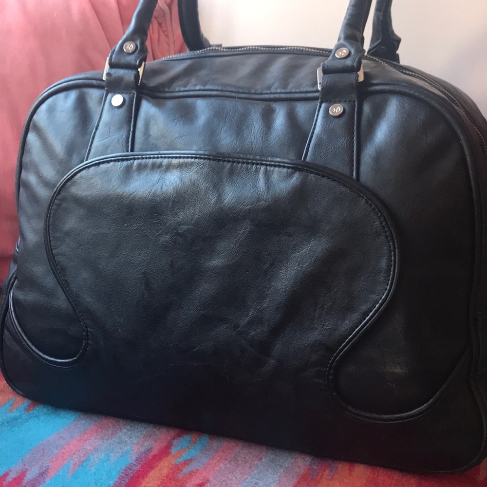 Lululemon Gym/Weekend Bag Black Vegan Leather Bag